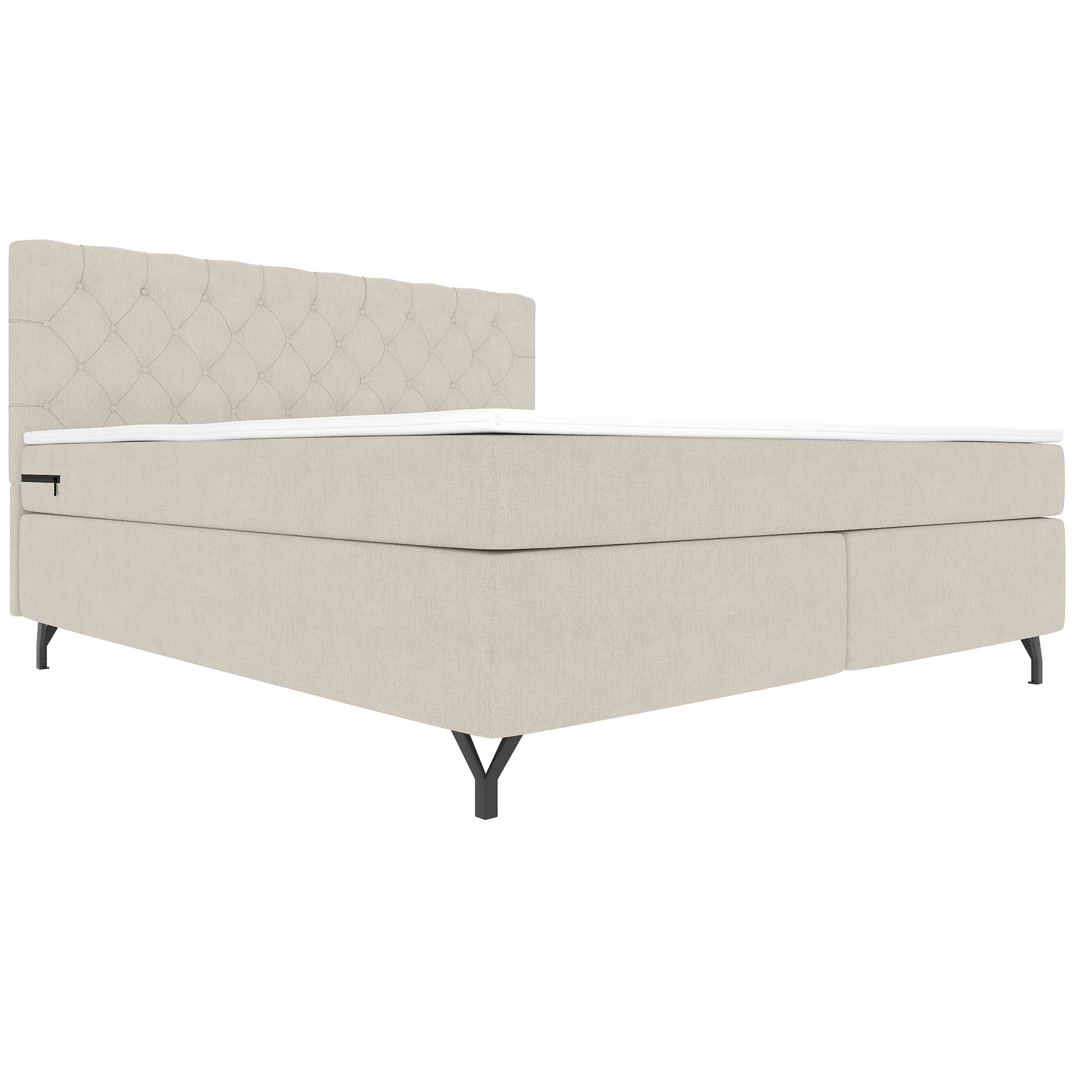 Boxspringbett - beige - inklusive Topper - 180x200 cm
