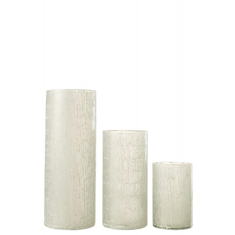 Vase avec mosaïques en verre gris 15x15x30 cm