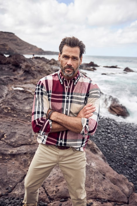Karo-Flanellhemd, Langarm, Buttondown-Kragen, Modern Fit, bis 8 XL