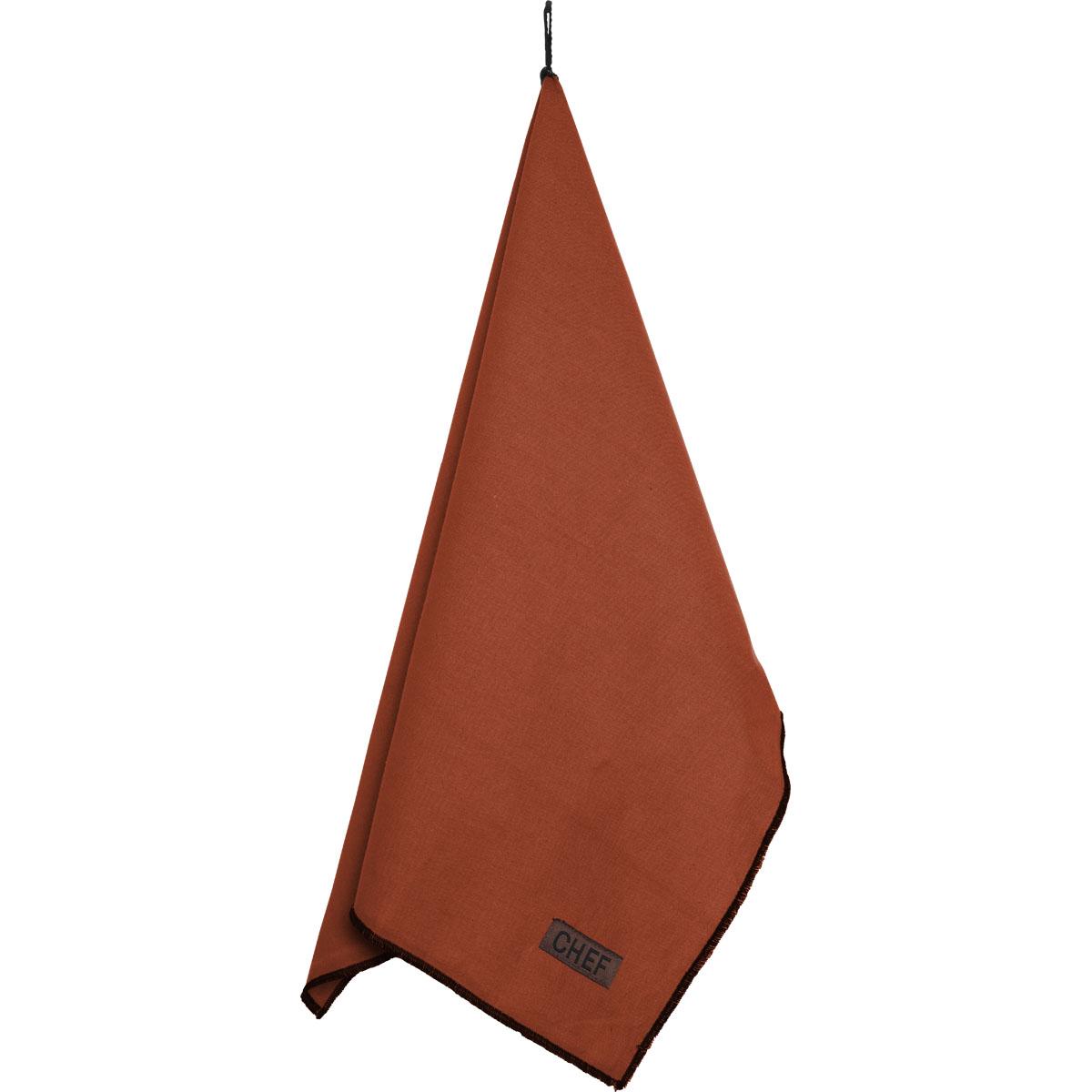 TORCHON CHEF BLACK LINE 50X70CM COTON TERRACOTTA