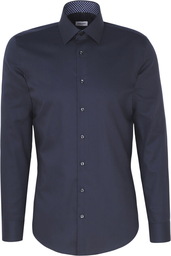 Seidensticker Business Shirt Slim Long sleeve Kent-Collar Uni Blue