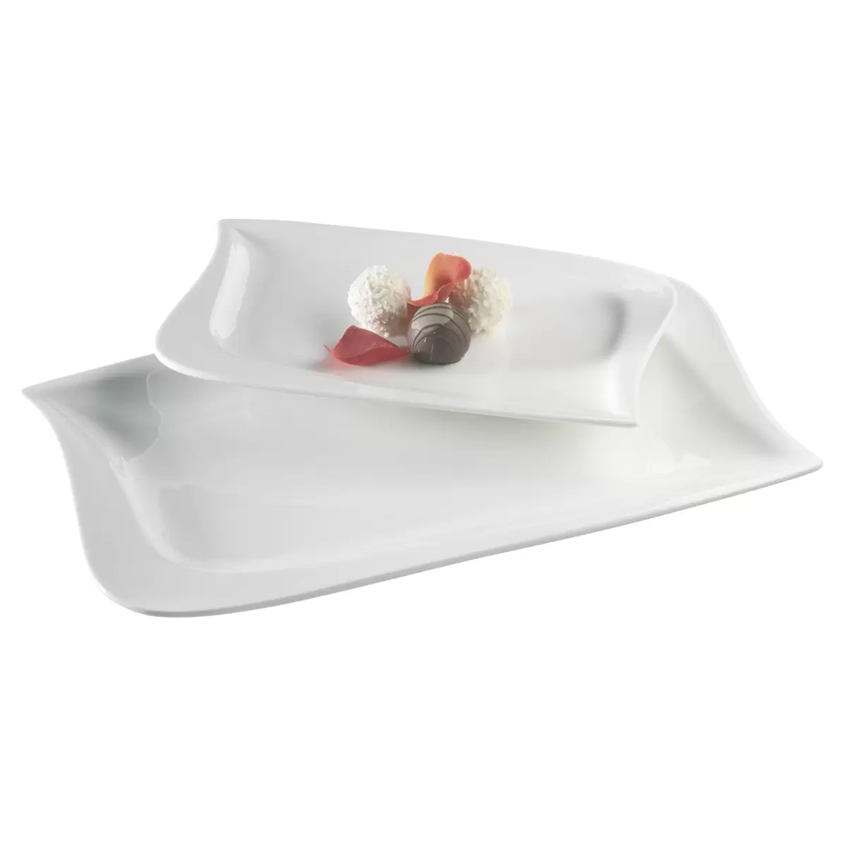 Platte rechteckig 2er Set LA MUSICA weiss