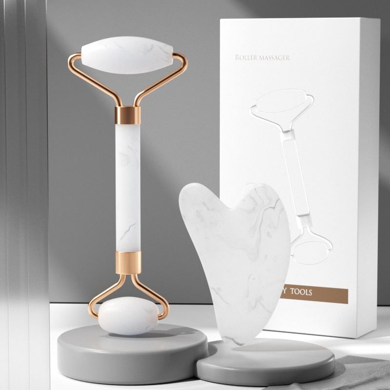 Karnemelk - Hars Gezichtsmassage Roller / Gua Sha Schraper