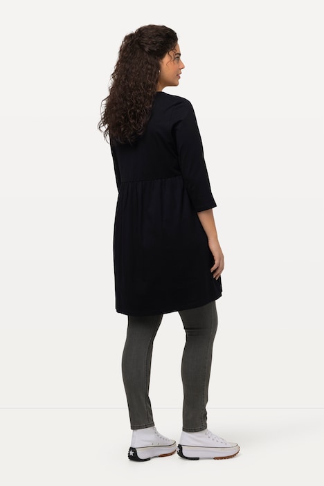 Longshirt, Biesen, A-Linie, Rundhals, 3/4-Arm