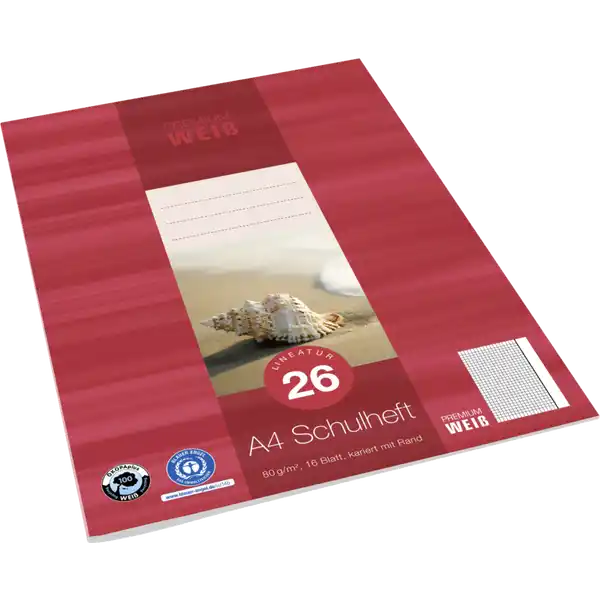 A4 Schulheft , Lin. 26, 16 Blatt