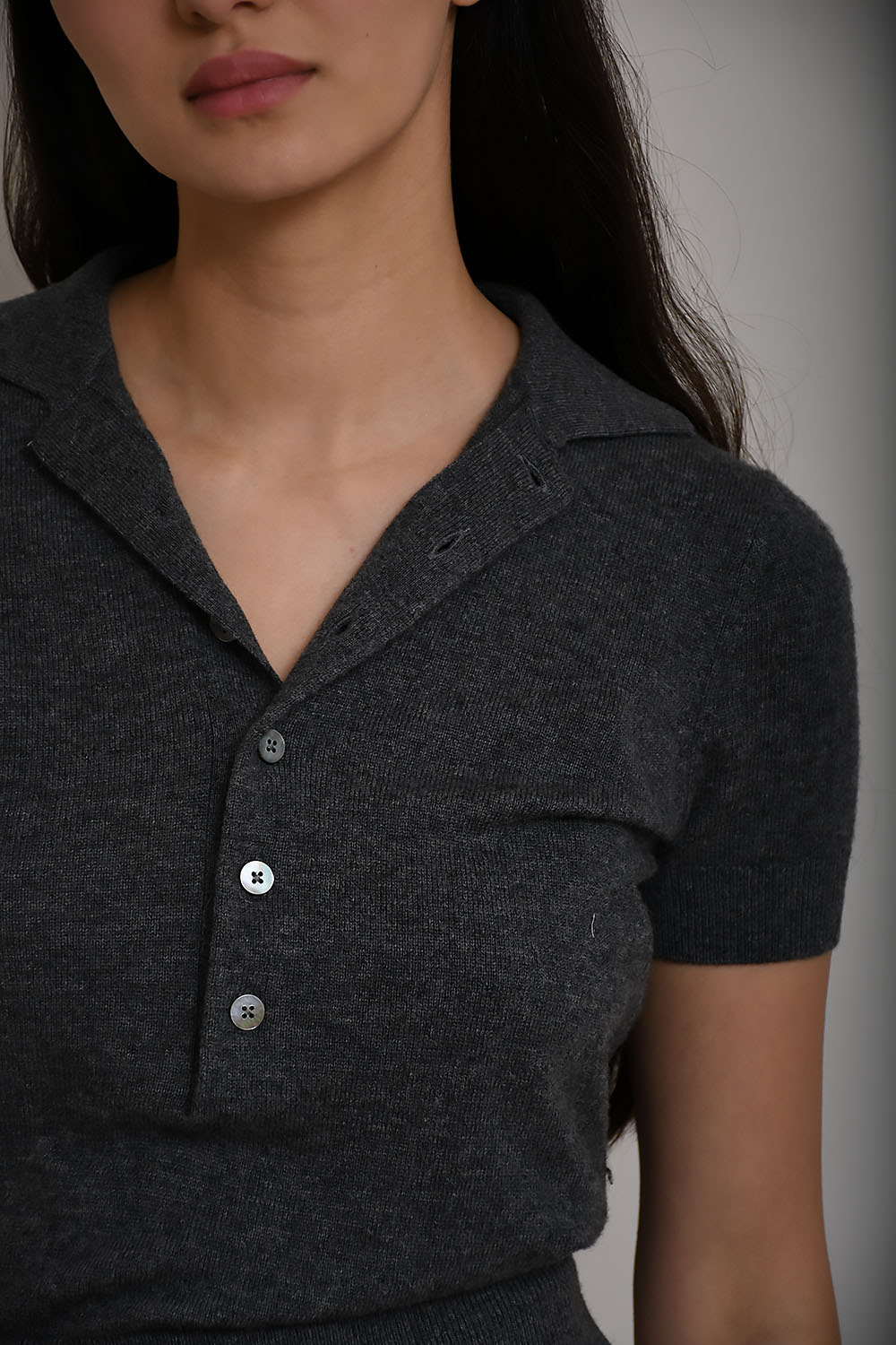 Wool knitted polo