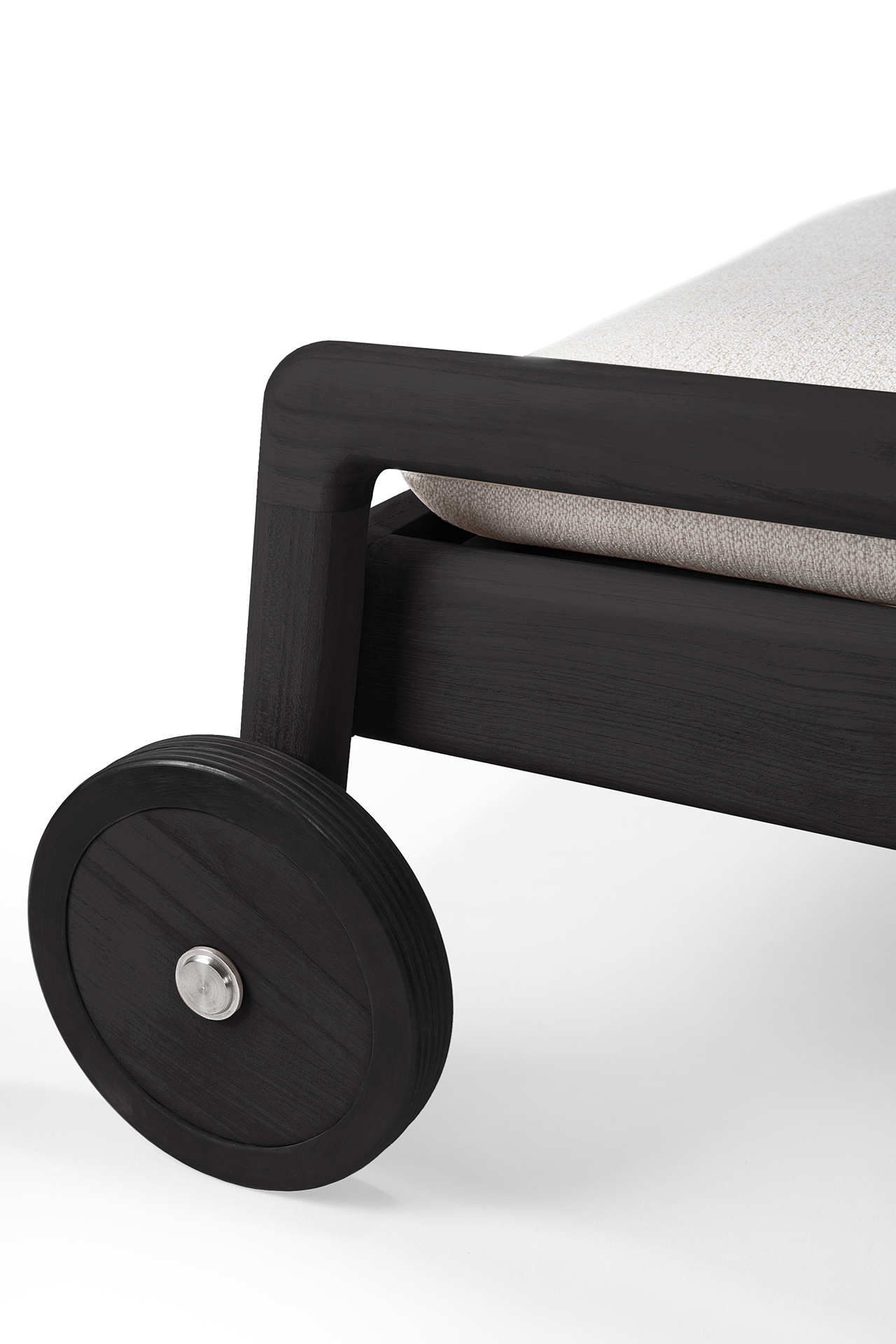 Dun kussen voor teak Jack adjustable lounger zwart - off white