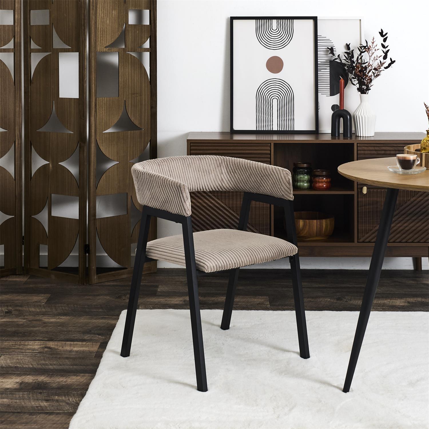 SCOTT FAUTEUIL DESIGN COTELE TAUPE