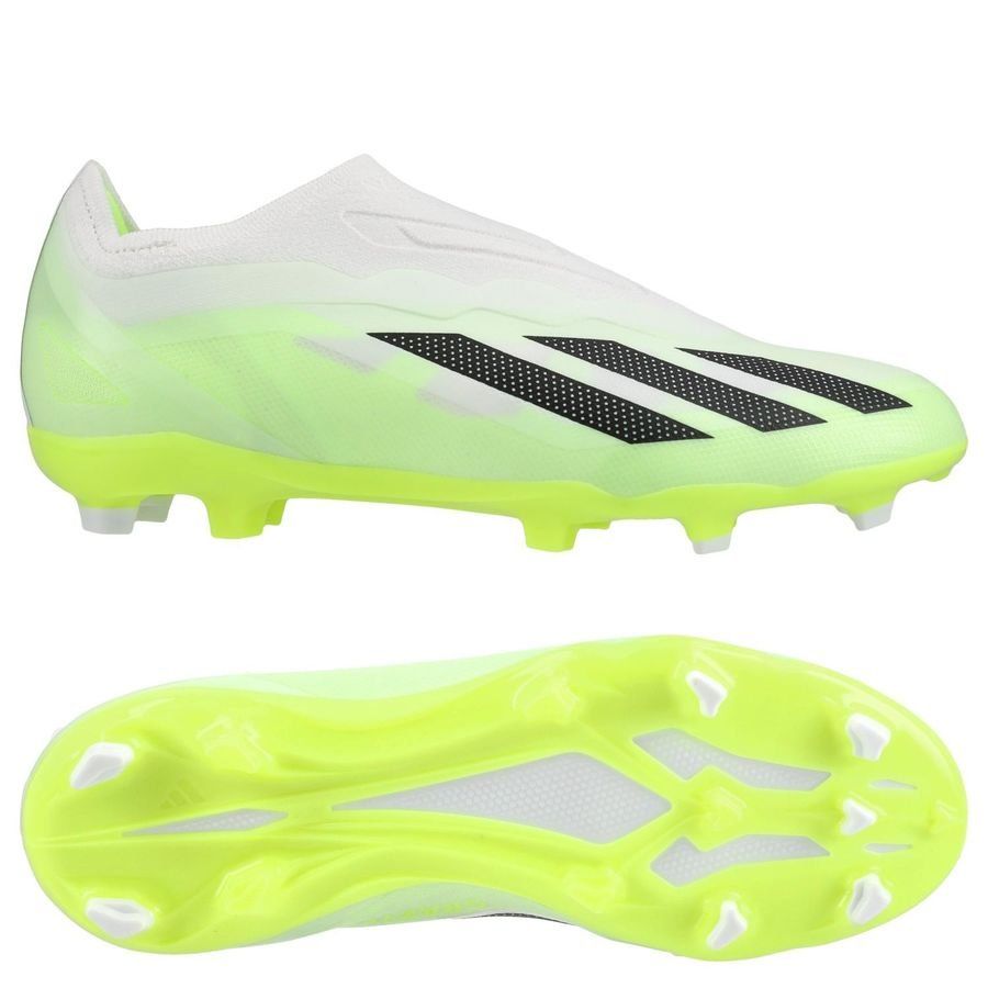 adidas X Crazyfast .1 Laceless FG Crazyrush - Blanc/Noir/Lucid Lemon Enfant