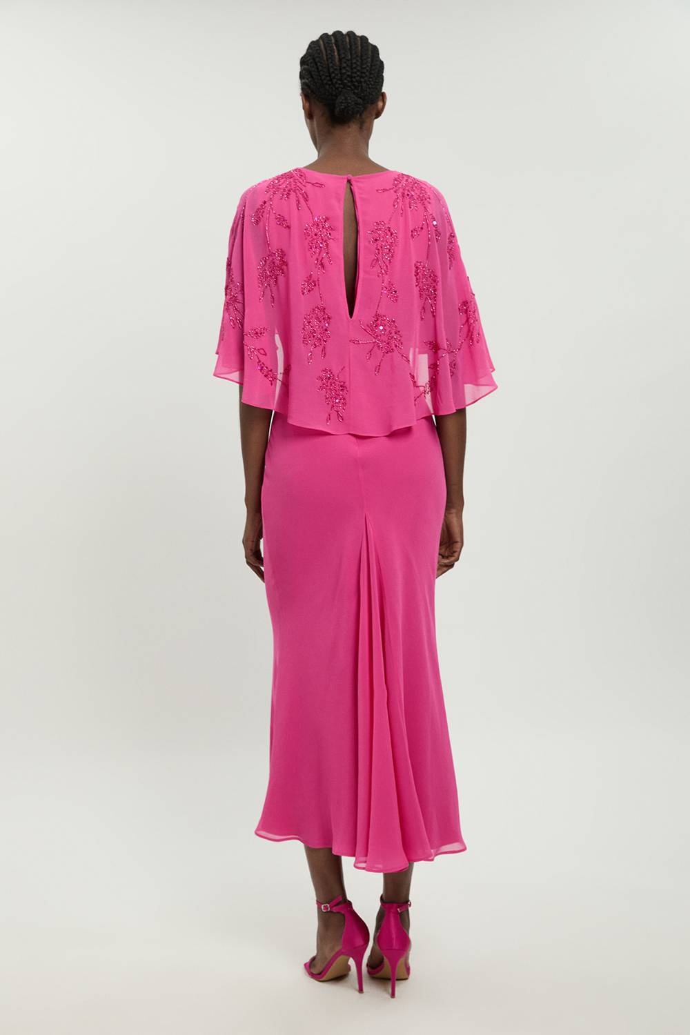 KarenMillen Robe Maxi À Détail Cape Perlée Petite