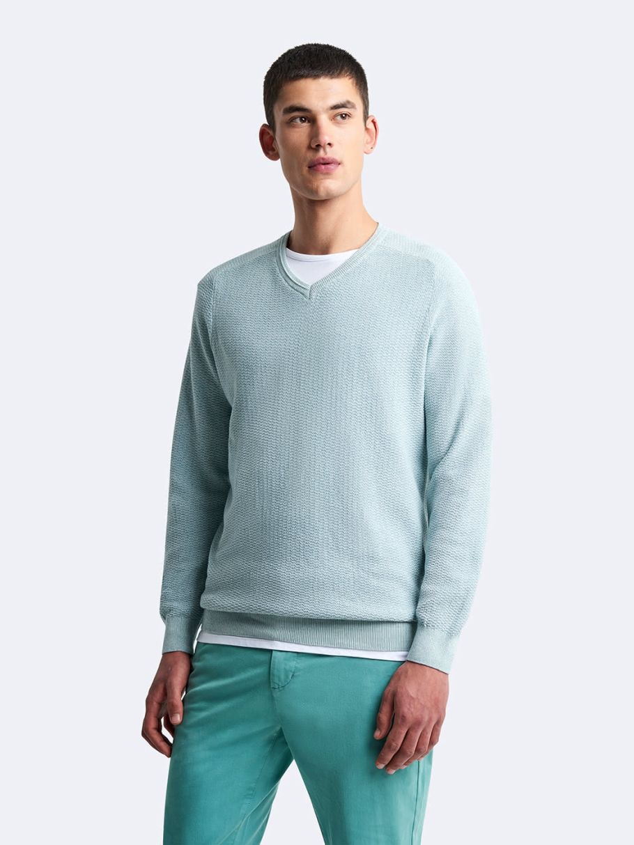 Pull col V en coton