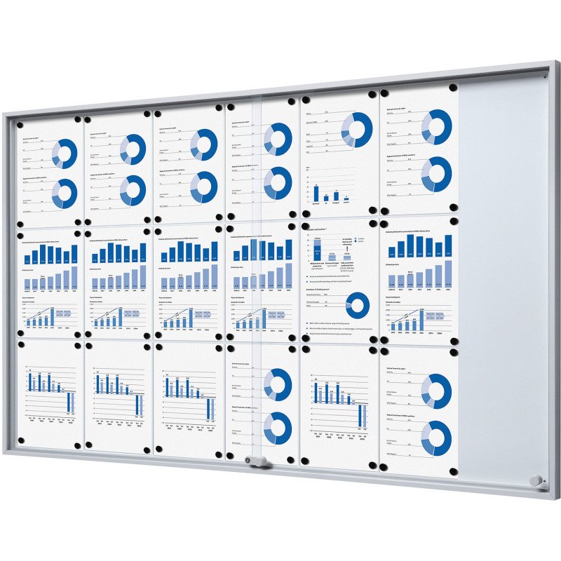 Vitrine d'affichage intérieur Slim avec porte coulissante aluminium