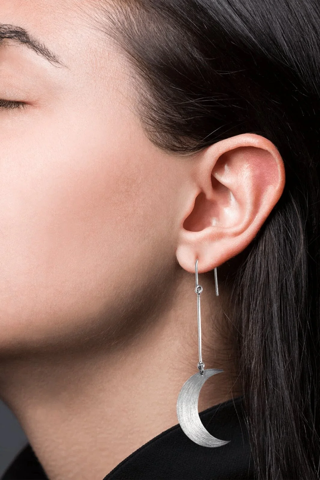 Jane Kønig Half Moon Earring solv
