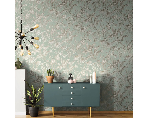 Vliesbehang 82341 Jackie Jungle Leaves goudgroen
