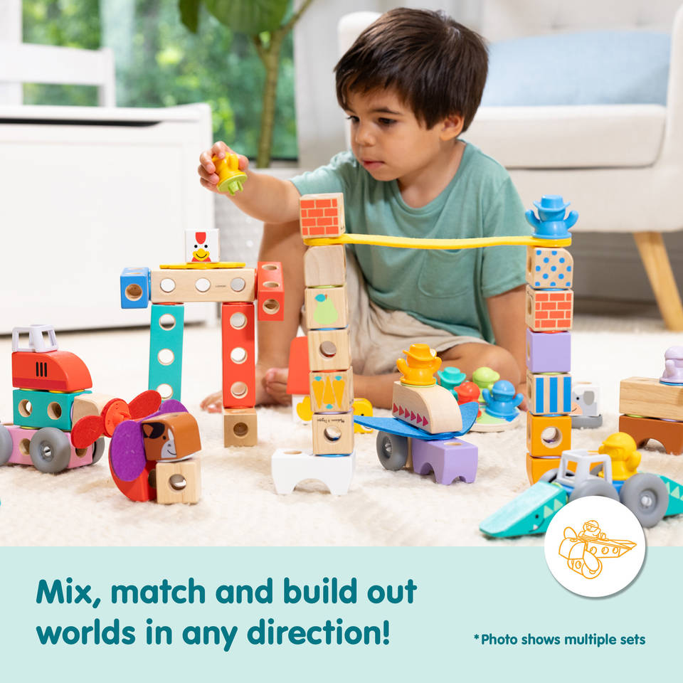 Melissa & Doug Blockables safari blokkenset 34-delig