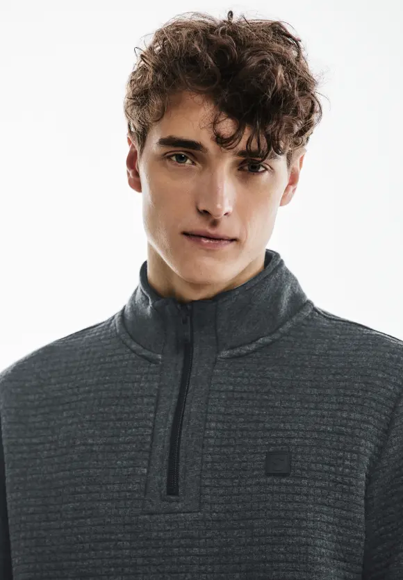 Troyer mit Struktur - anthra grey melange