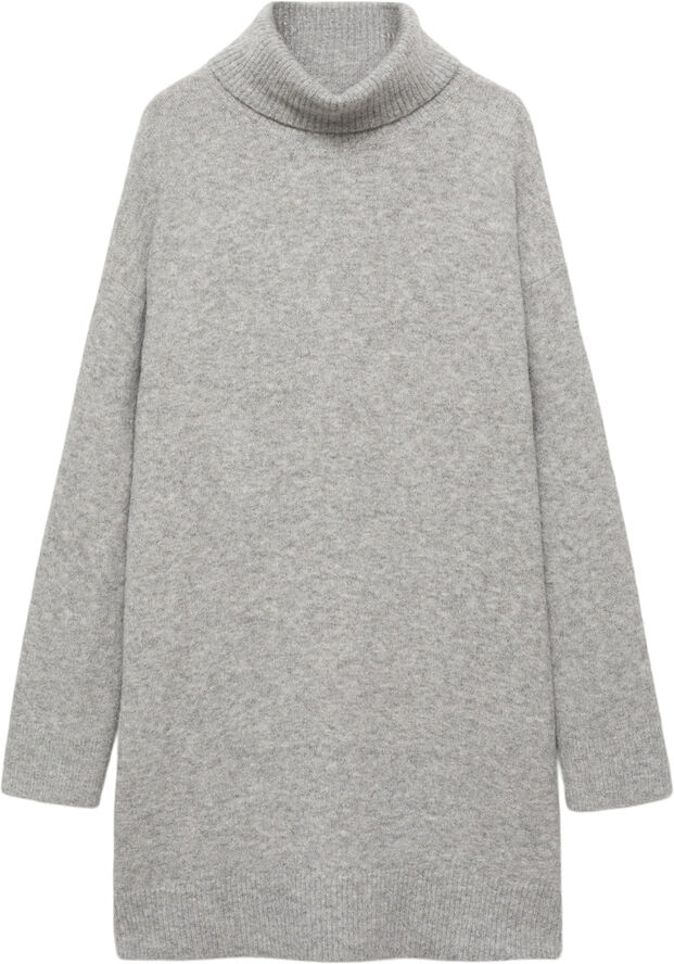 MANGO Short turtleneck knitted dress Medium grey