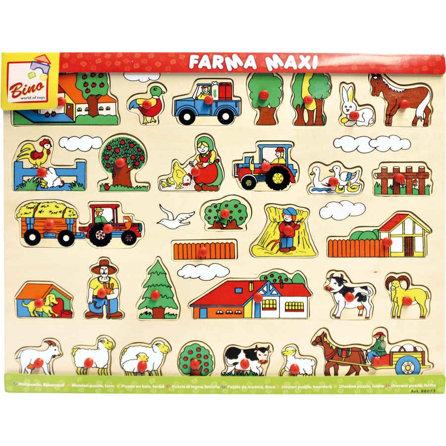 Bino Holz - Steckpuzzle Bauernhof, maxi