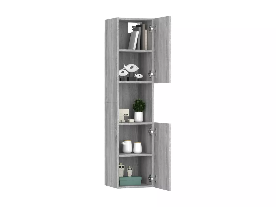 Armoire de bain Sonoma gris 30x30x130 cm Bois d'ingénierie