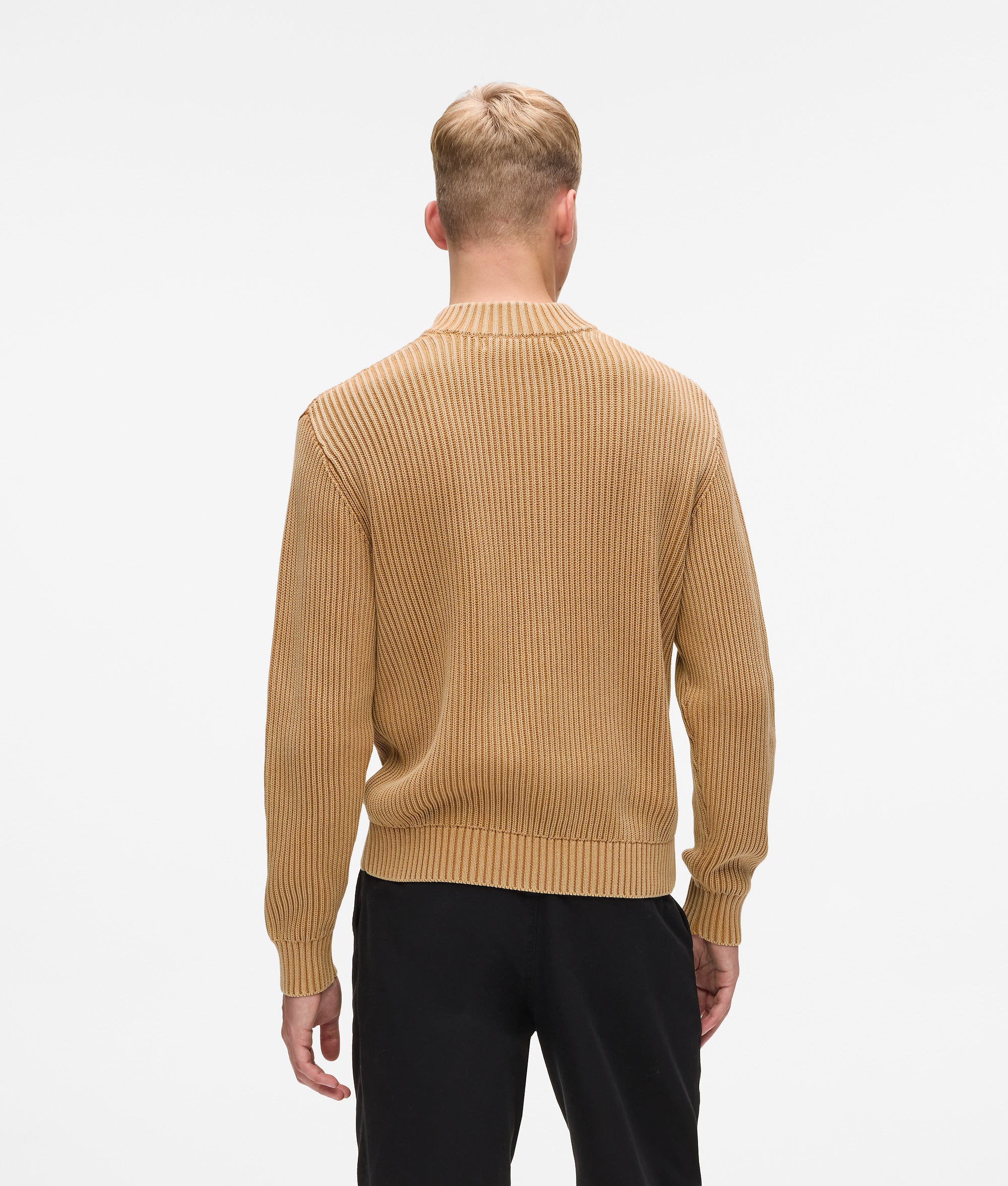 Relaxte sweater met korte rits