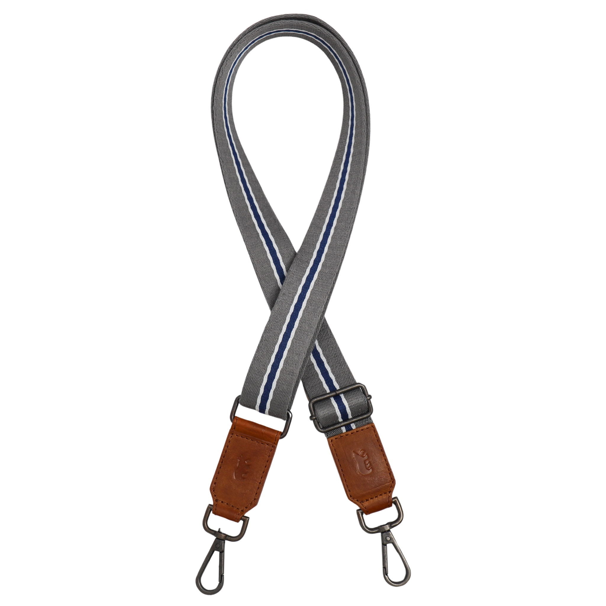 Bag strap 'Stripe' grijs/blauw