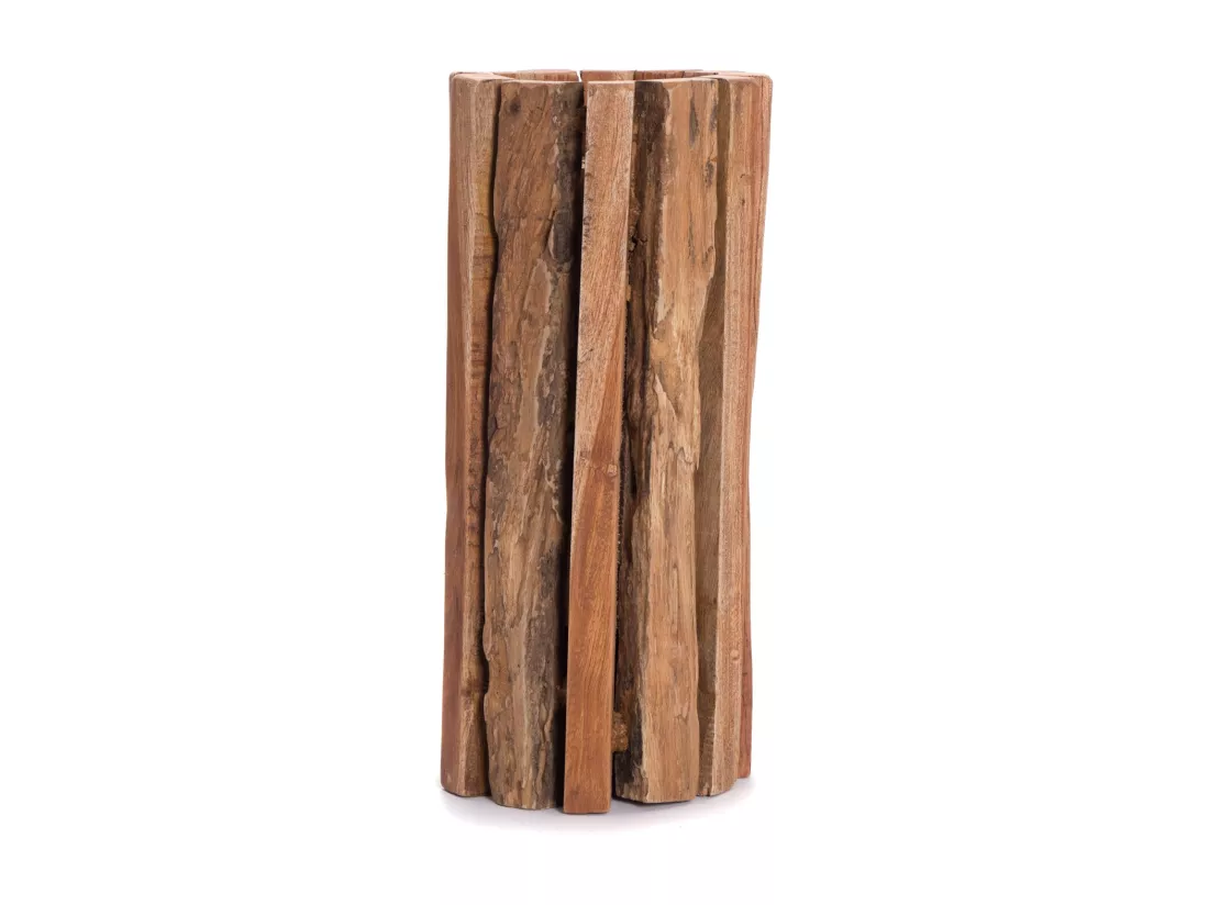 COLONNE DÉCORATIVE Spira 40 Bois massif, rond, pour plantes, bougies couleurs naturelles
