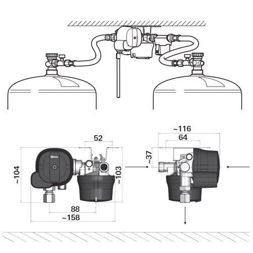 Inverseur Duocontrol CS Truma Horizontal