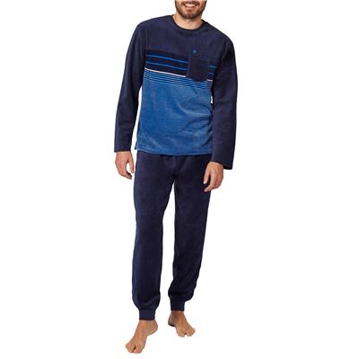 Pyjama homme velours rayé