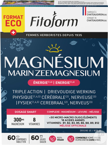 Fitoform Magnésium Marin + B1 + B6 + B9 Comprimés 60