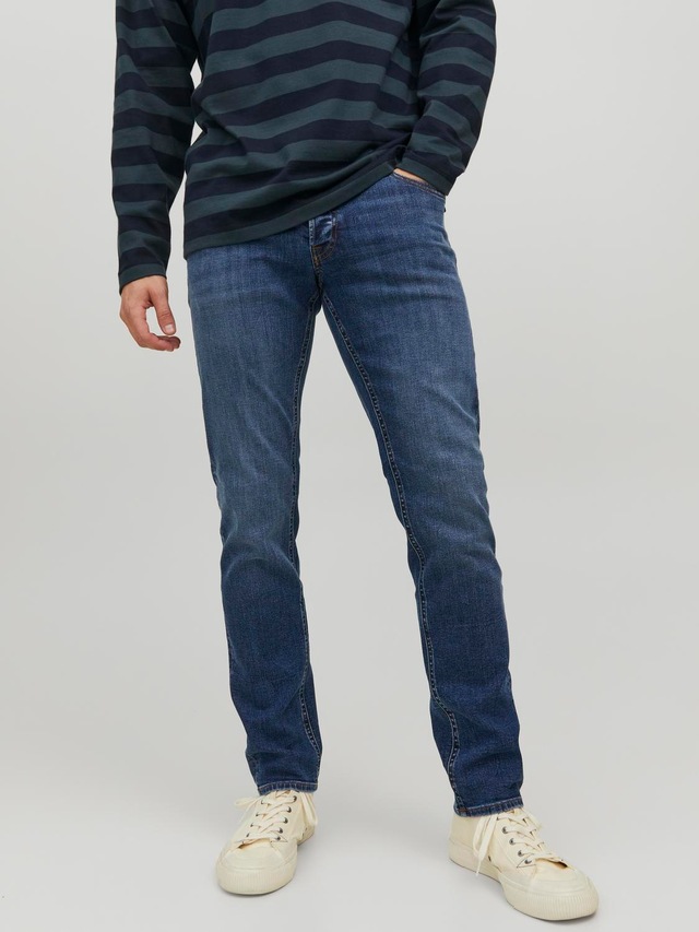 Jack & Jones Slim-fit-Jeans »JJIGLENN – Jeans mit Stretch und figurbetonter Silhouette«, Used, modisch, slim fit, Denim/Jeans