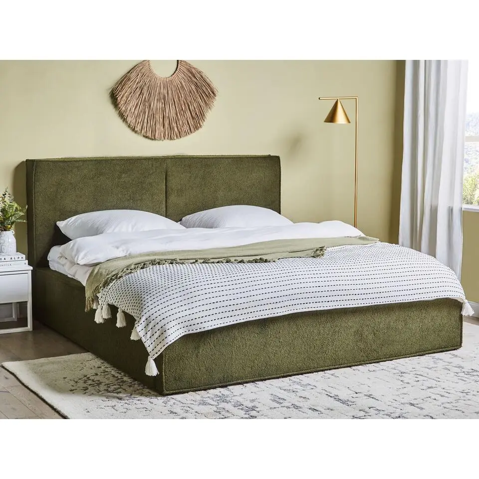 MOISSAC - Tweepersoonsbed - Donkergroen - 180 x 200 cm - Polyester