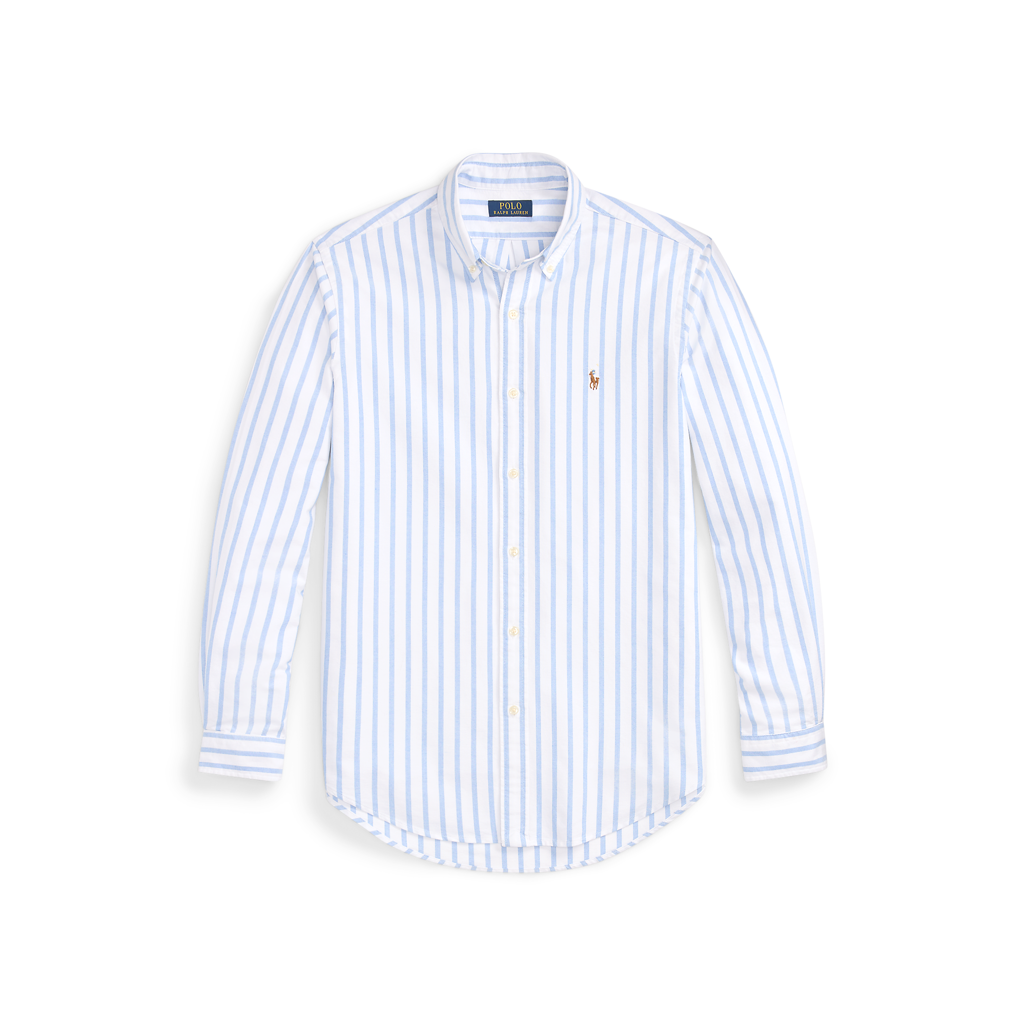 Chemise col classique rayée en coton | Blanc