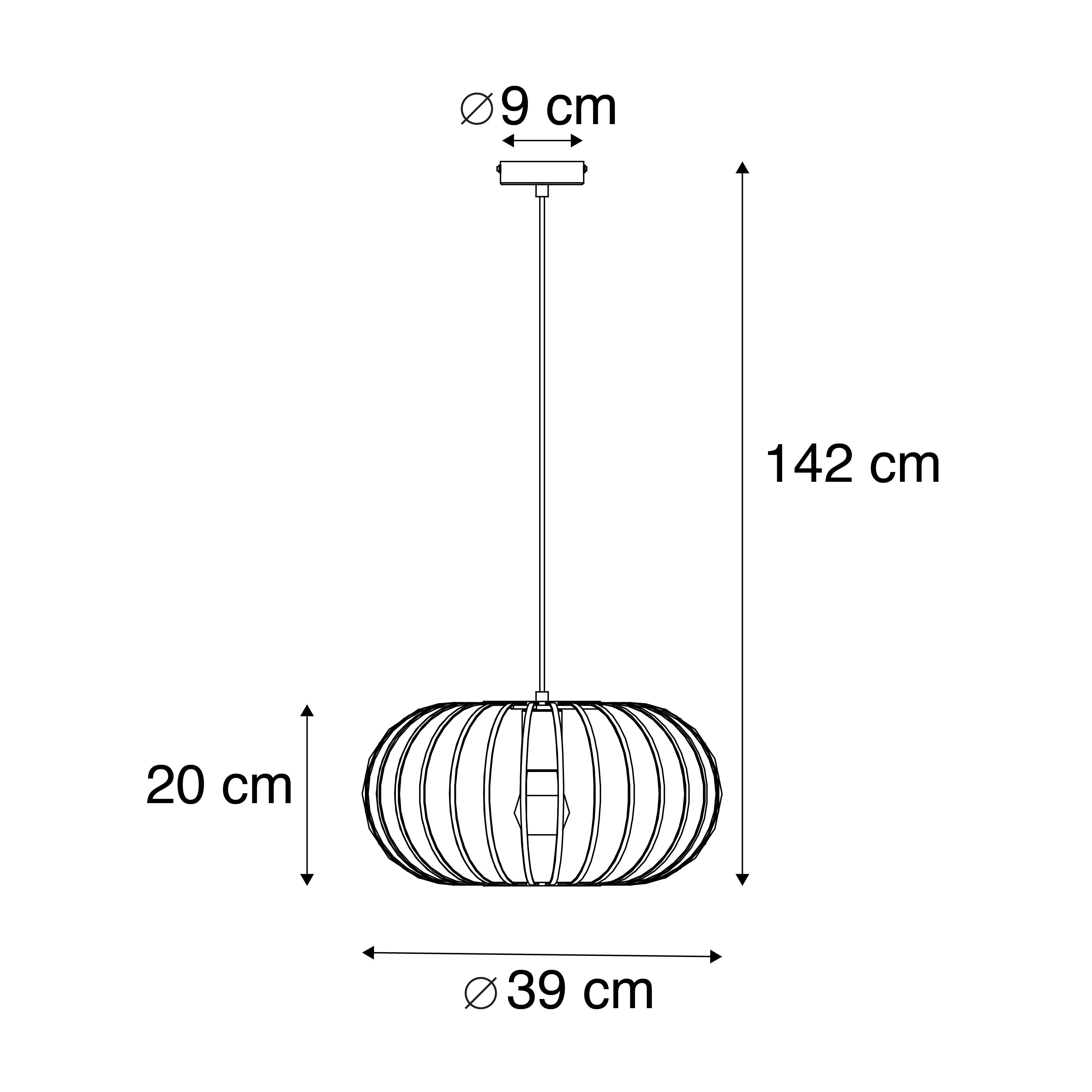 Design hanglamp zwart draad 39cm - Johanna