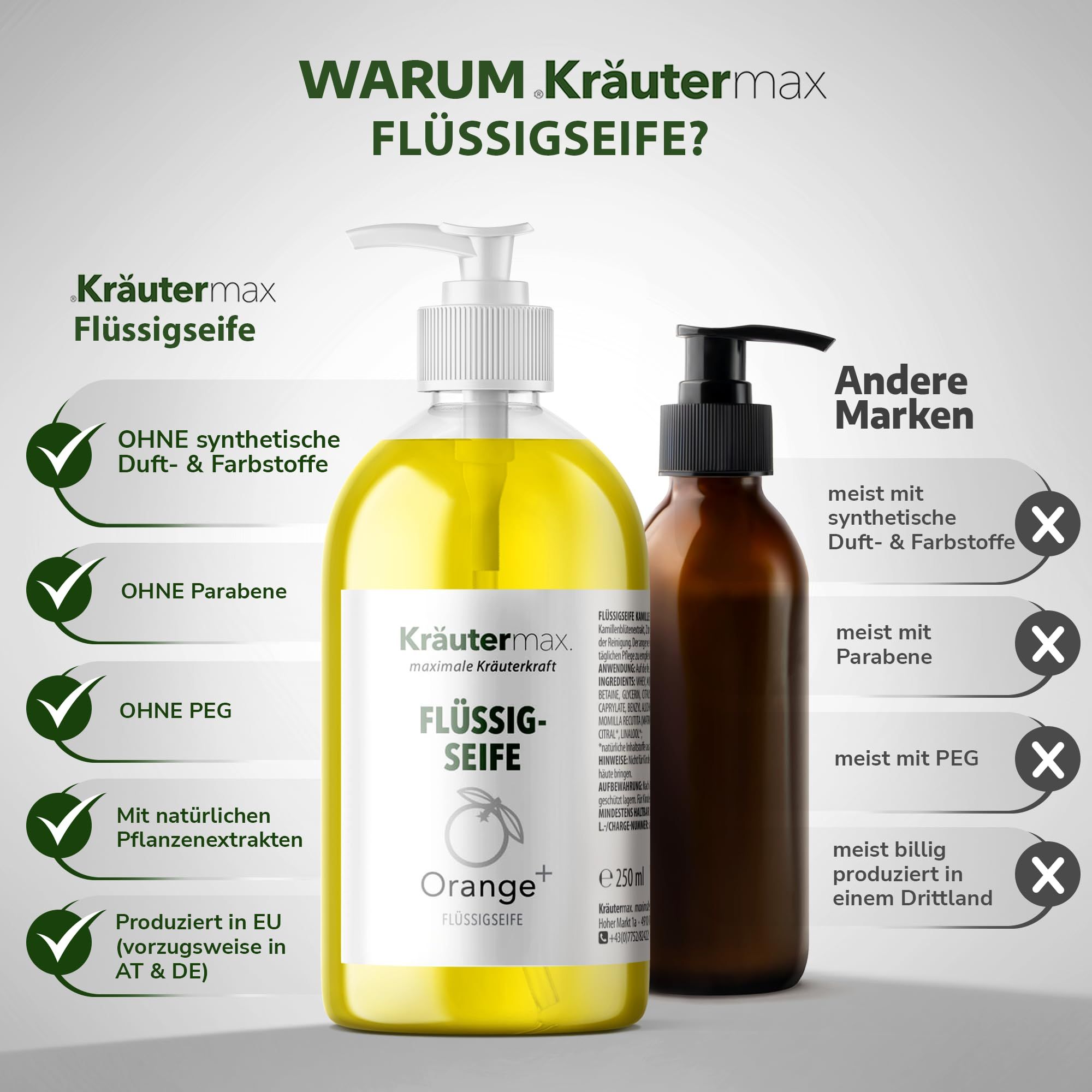 Kräutermax Flüssigseife Orange plus Meersalz