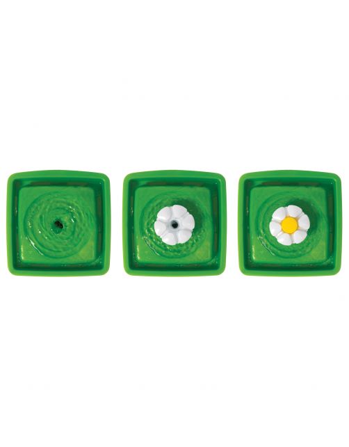 Catit Drinkfontein Mini Bloem Senses - Kattendrinkbak - 18.2x18.2x12 cm 1.5 l Wit Groen Mini