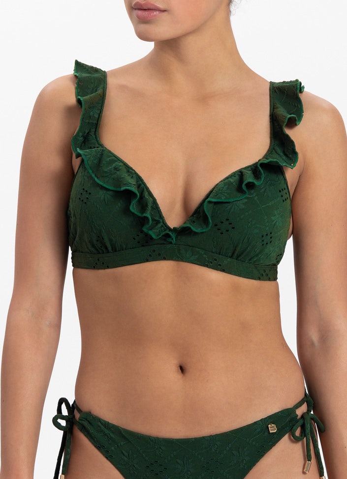 Beachlife  Green Embroidery Top