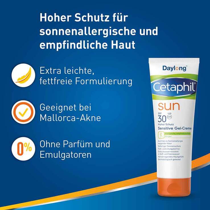 Cetaphil Sun sensitive Gel-Creme SPF 30 Sonnenschutz, 200 ml
