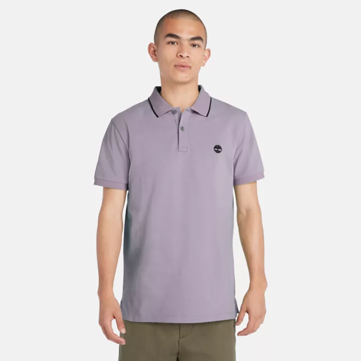 Polo à col imprimé Millers River pour homme en violet