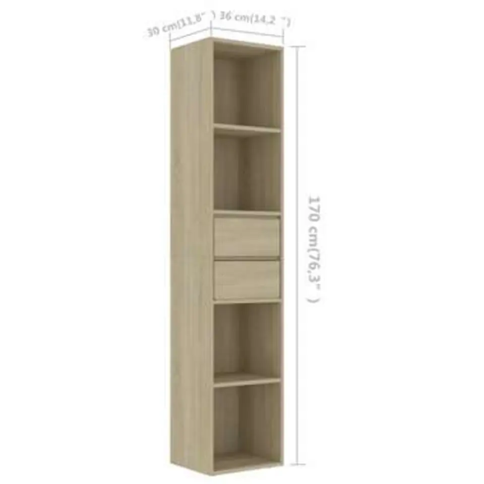 vidaXL - Boekenkast - Bruin - Bewerkt hout