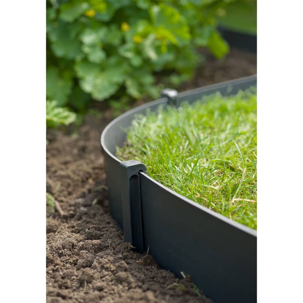 Lot de 10 ancres pour bordure de jardin polyéthylène recyclé noir - h 19,5 x 1,9