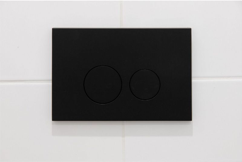 Qeramiq - Bedieningsplaat - Rond - Mat Zwart - ABS - DualFlush
