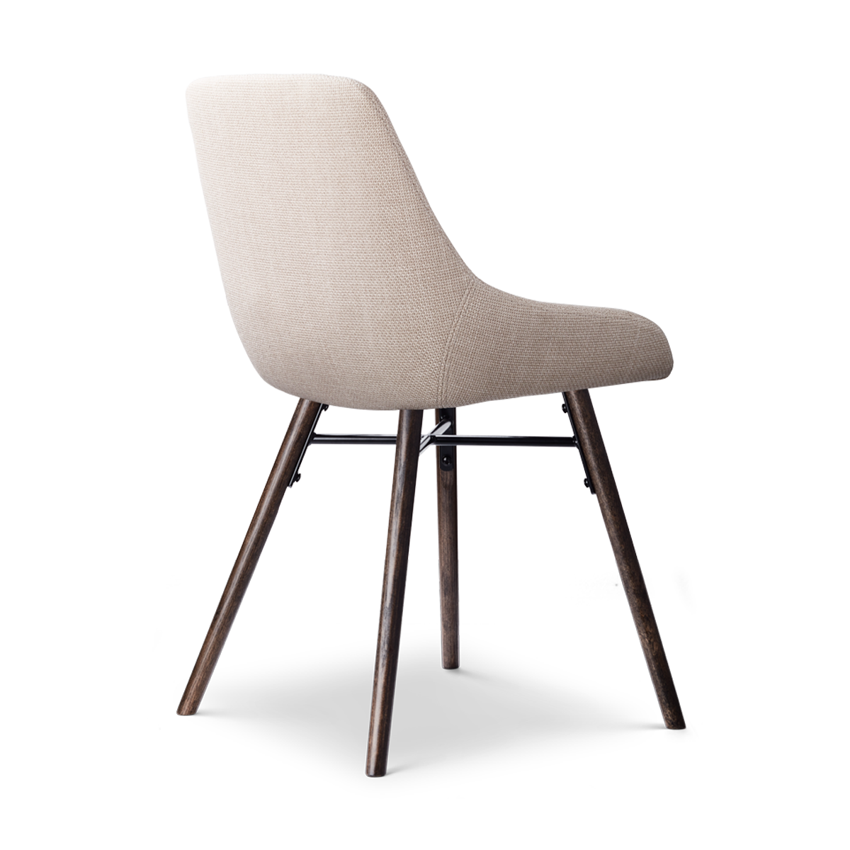 Eetkamerstoel Nena-Isa beige - walnoten onderstel set van 2