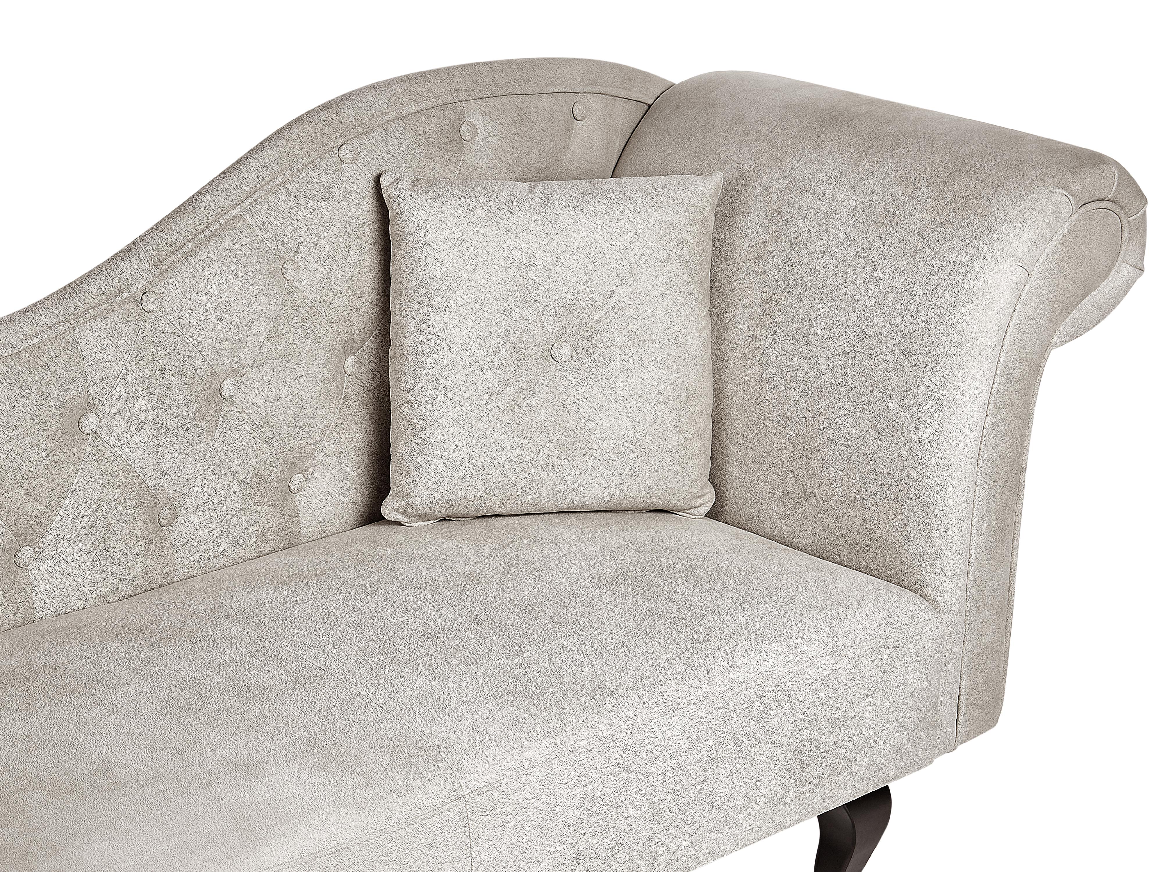 Rechtszijdige chaise longue LATTES II Fluweel Taupe