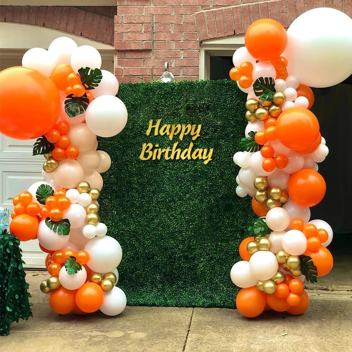 (103-tlg. Set) Party Deko Ballons Latex Luftballons - Orange / Gold / Beige