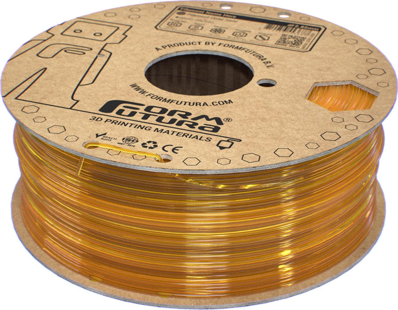 FormFutura  EasyFil™ ePETG Transparent Yellow, 1,75 mm / 1000 g    Benutzerfreundliches PETG Filament