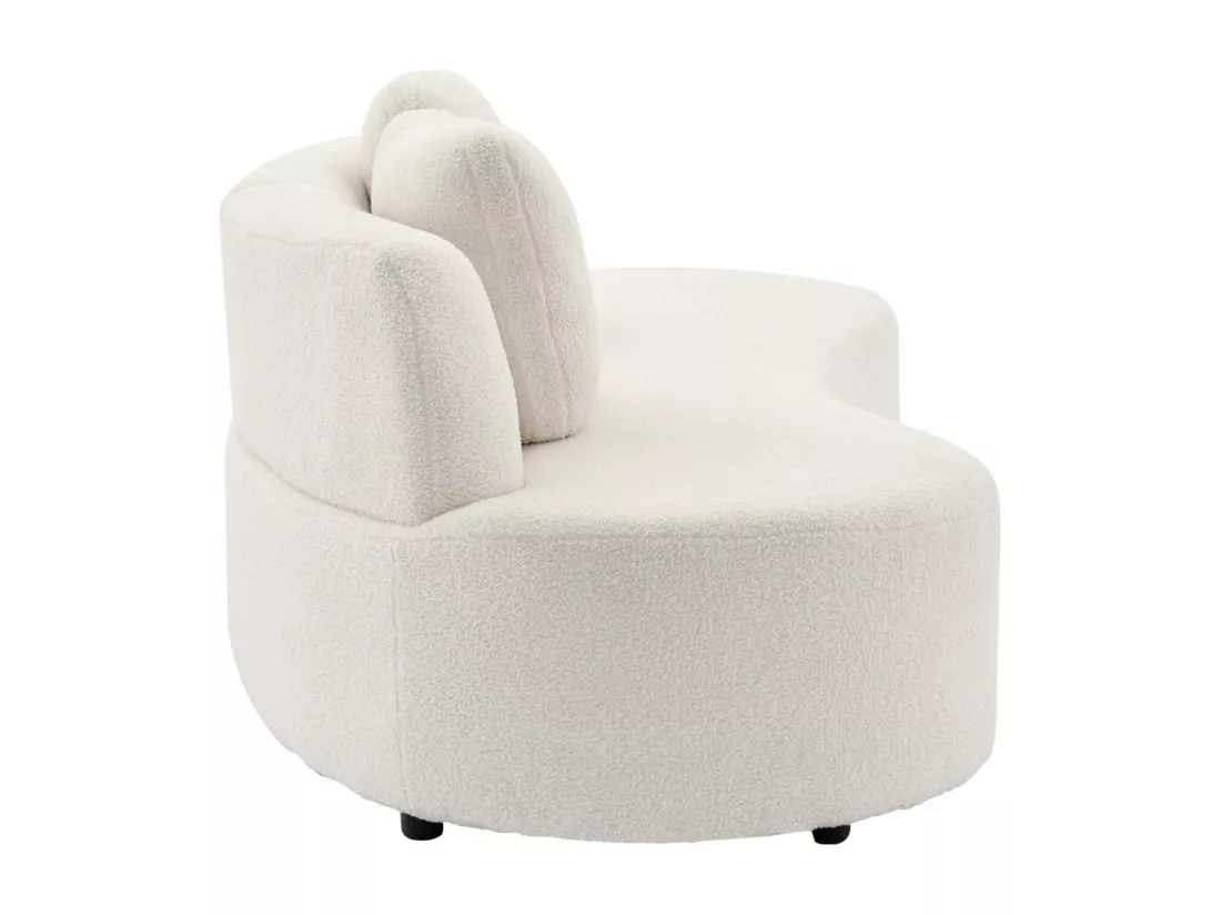 Canapé virgule 3 places en tissu bouclette forme organique - WAVE L 232 x P 97 x H 68cm