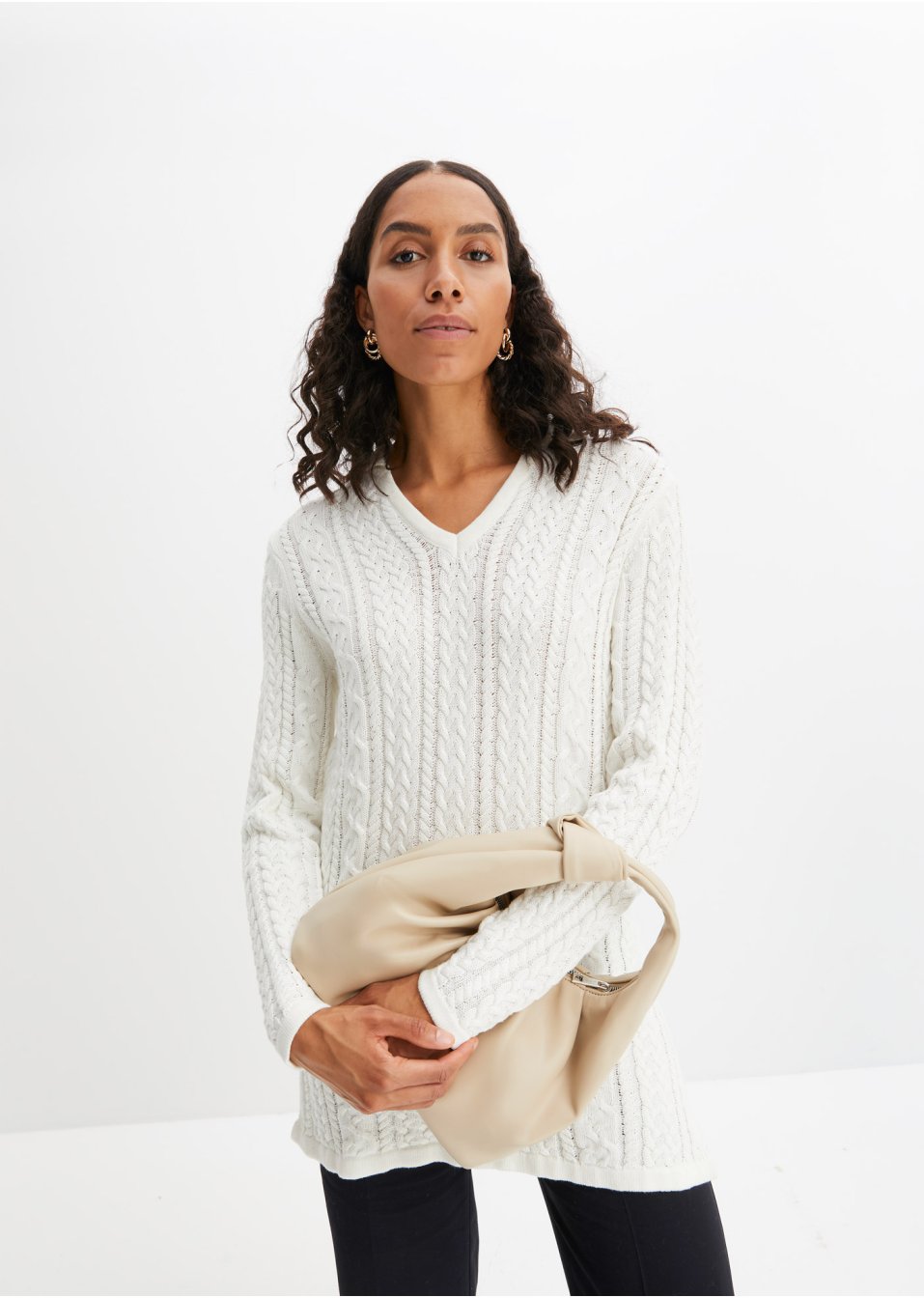 Pull ample en coton avec col polo