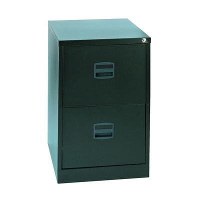 Classeur métallique monobloc professionnels - 2 tiroirs - H71 x L41 x P62 cm - anthracite