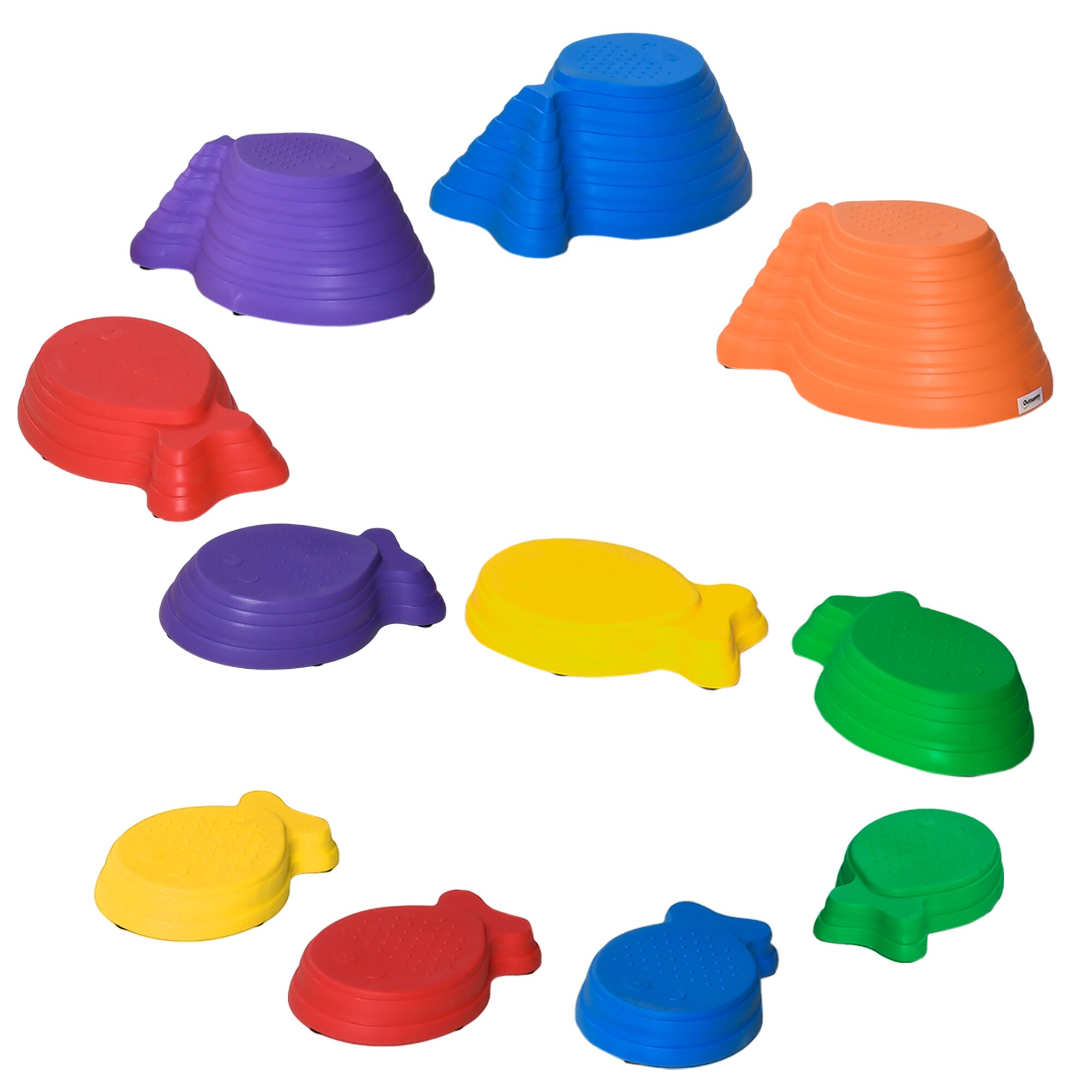 Outsunny Balance Fluss-Steine stapelbar bunt 42L x 31B x 20H cm