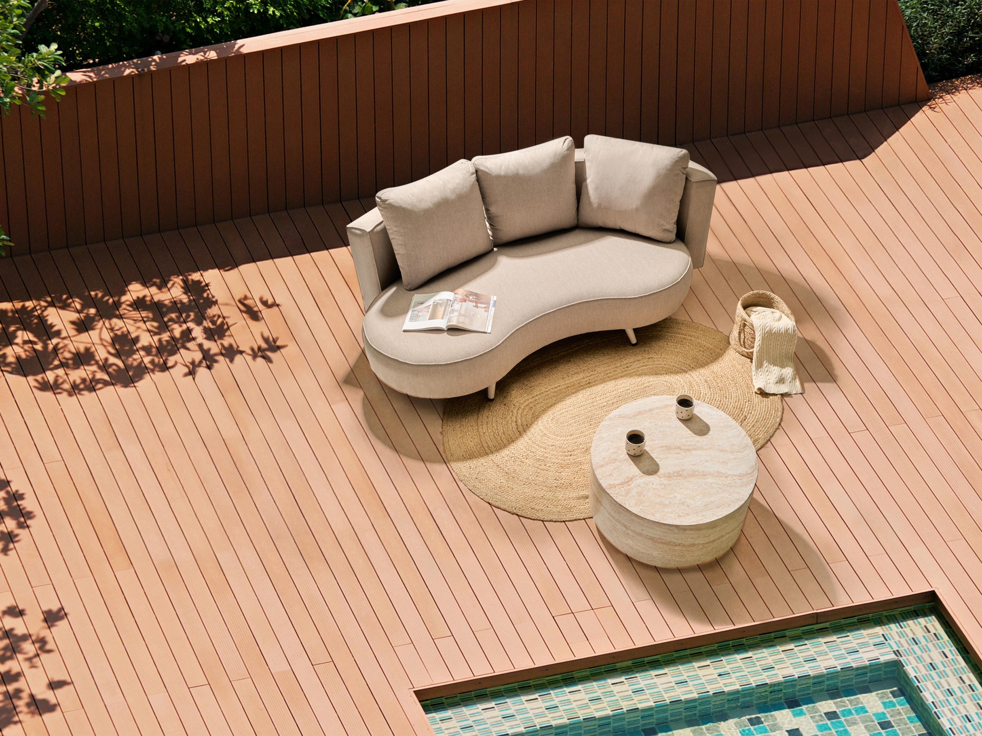 Tuin loungebank 3-zits PARORI rechtszijdig Beige